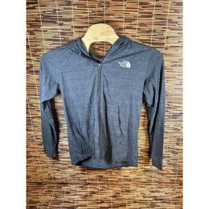 The North Face Large Men's Full Zip Charcoal Grey Hoodie Small Spot as shown